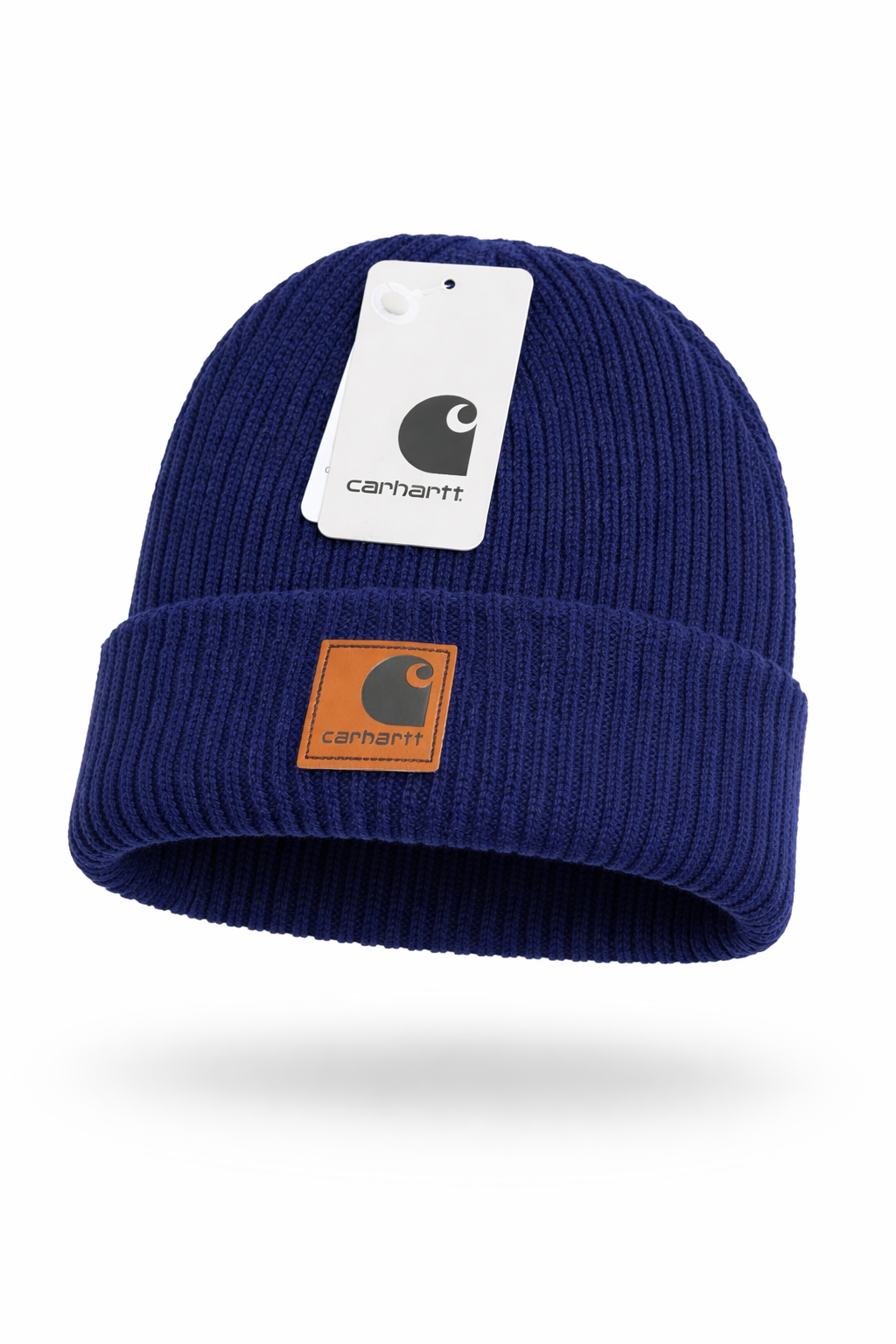 Carhartt WIP Essential Ribbed Knit Beanie with Brown Logo