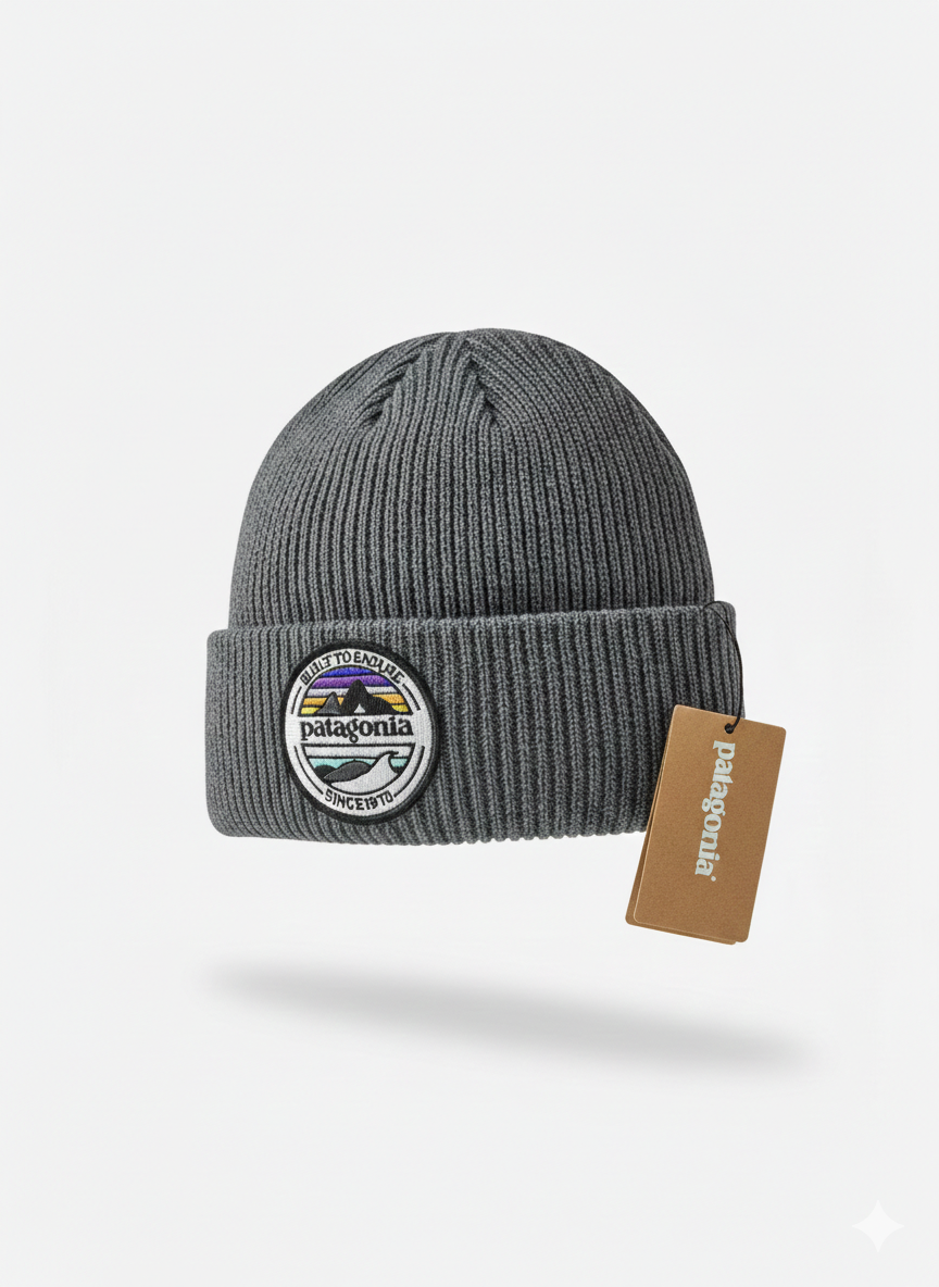 Patagonia Since 1973 Logo Ribbed Knit Cuffed Beanie