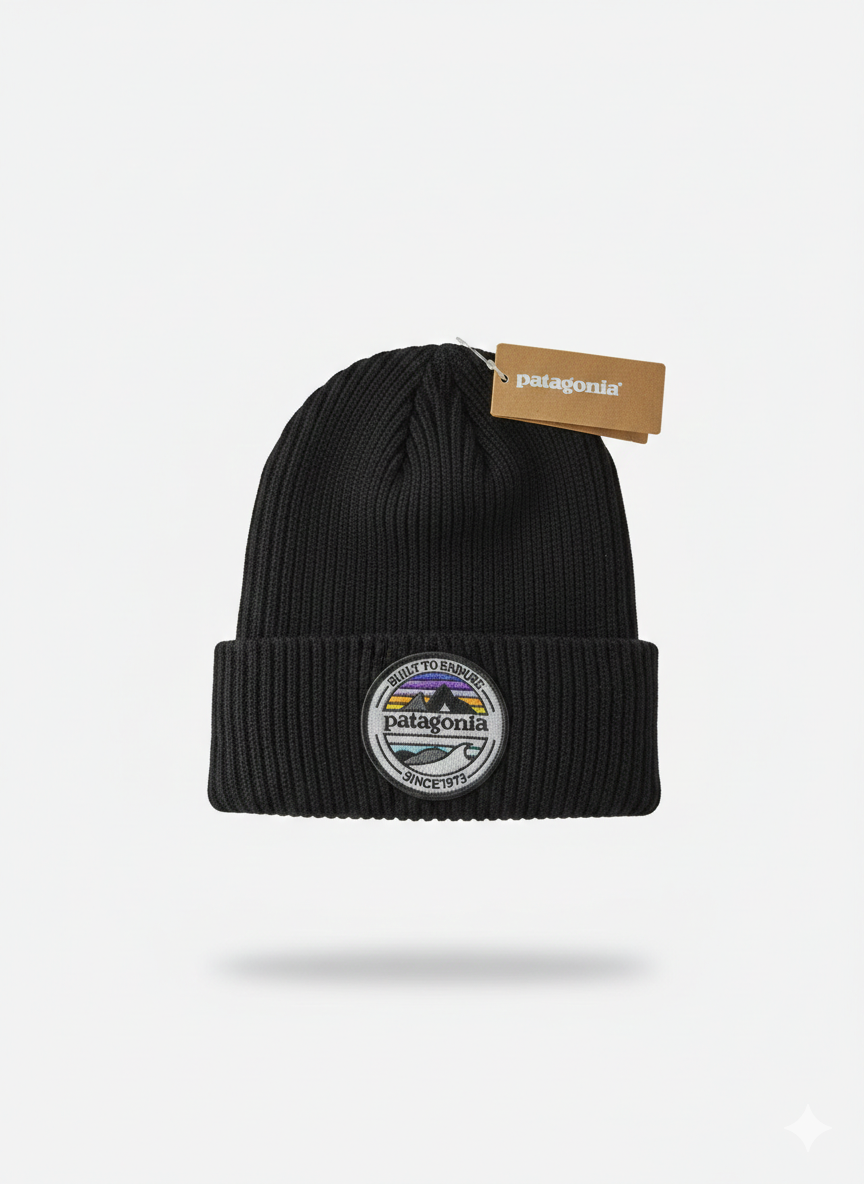 Patagonia Since 1973 Logo Ribbed Knit Cuffed Beanie