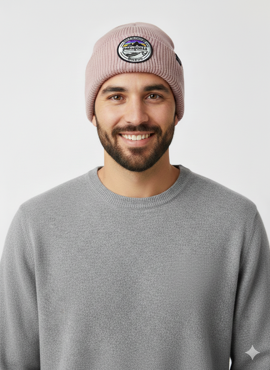 Patagonia Since 1973 Logo Ribbed Knit Cuffed Beanie