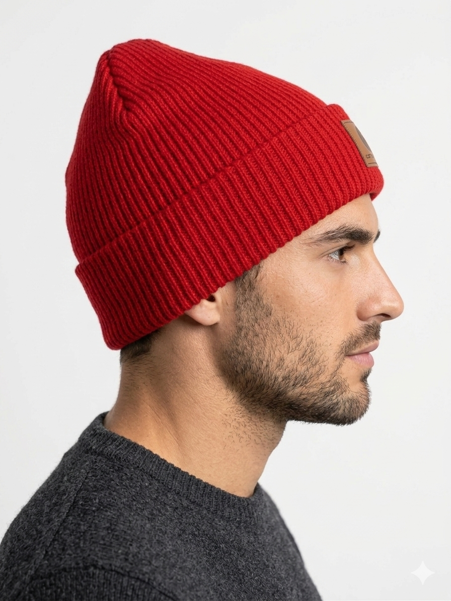 Carhartt WIP Essential Ribbed Knit Beanie with Brown Logo