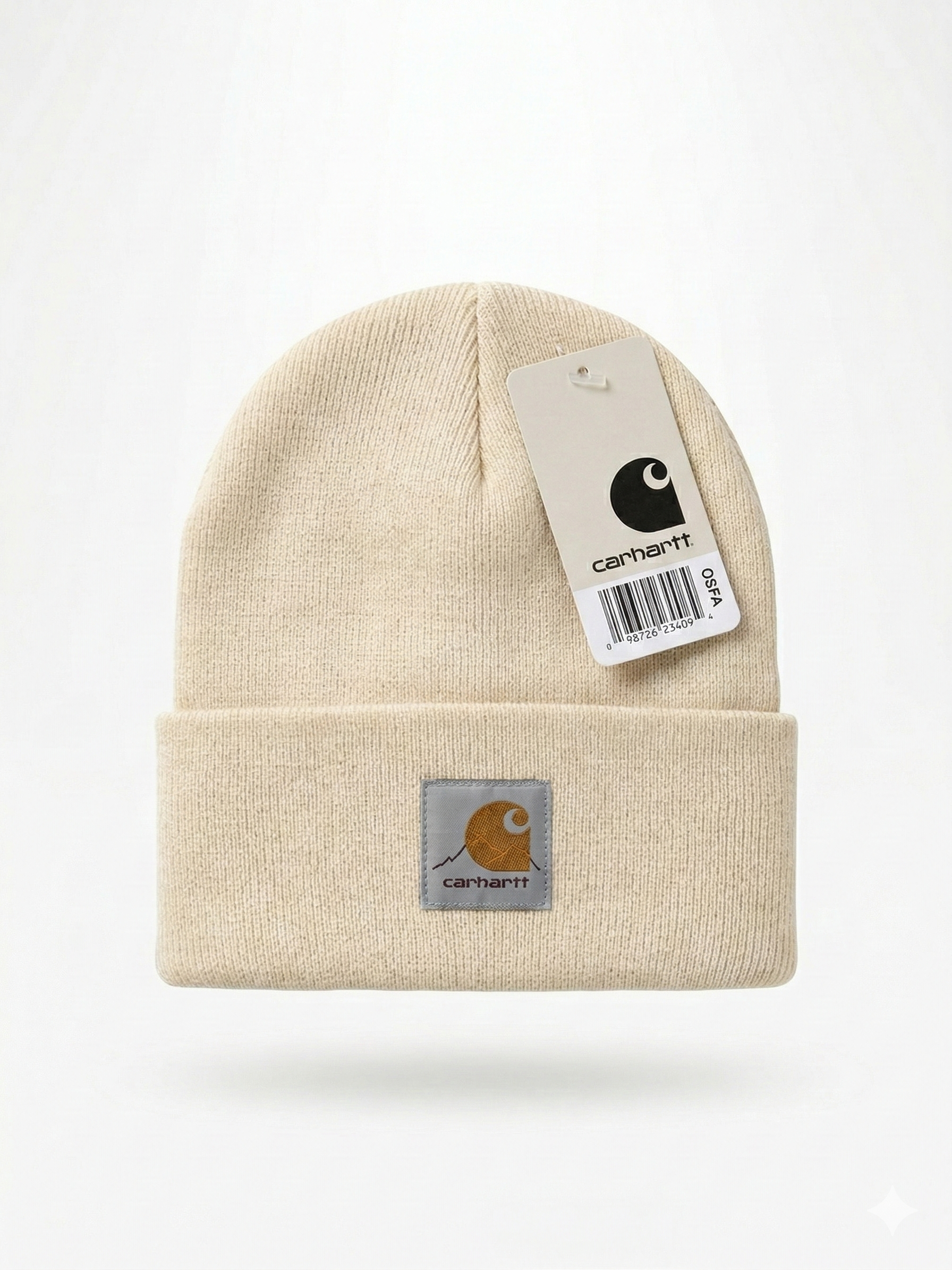 Carhartt Flat Beanie with Grey Mountain Patch