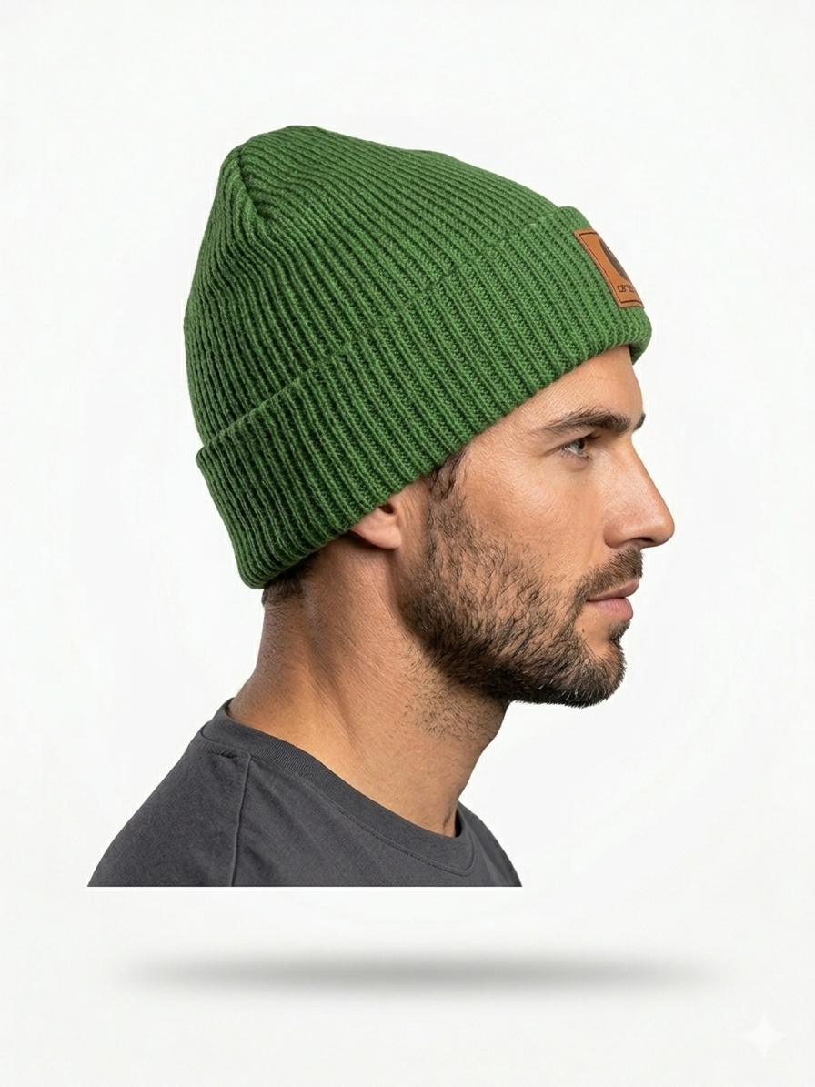 Carhartt WIP Essential Ribbed Knit Beanie with Brown Logo