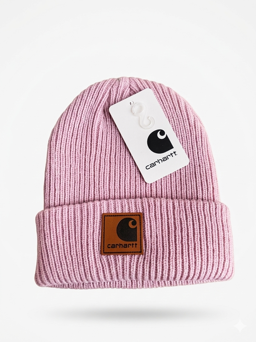 Carhartt WIP Essential Ribbed Knit Beanie with Brown Logo