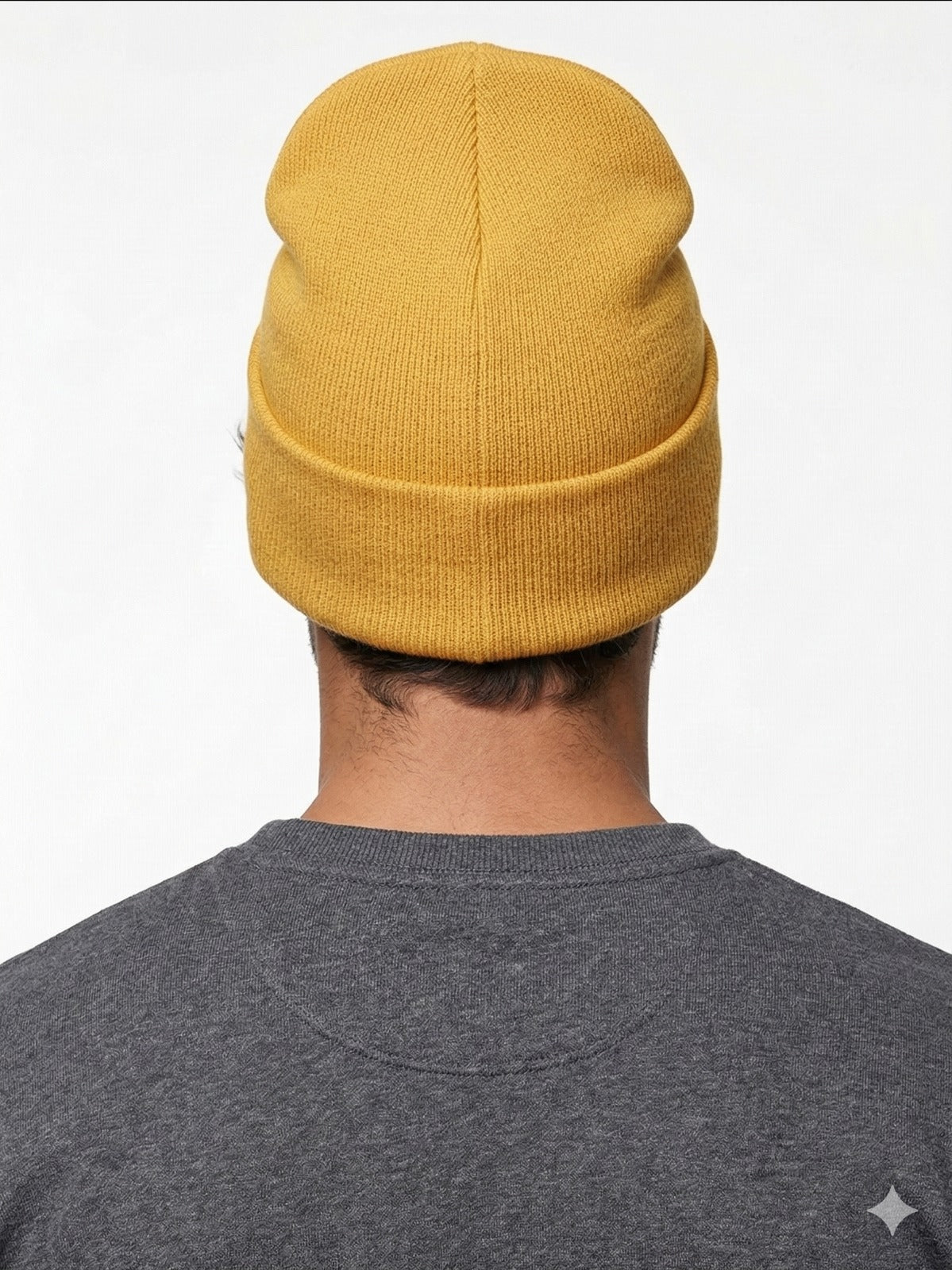 Carhartt Knit Mustard Yellow Beanie with Grey Logo