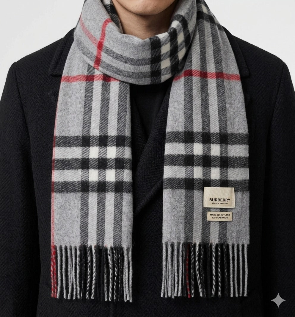Cashmere Check Scarf