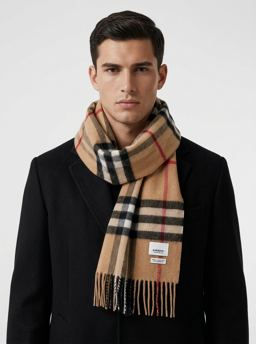 Cashmere Check Scarf