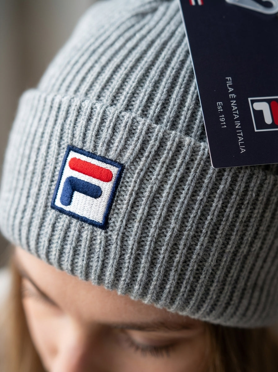 Fila Vintage Ribbed Knit Beanie