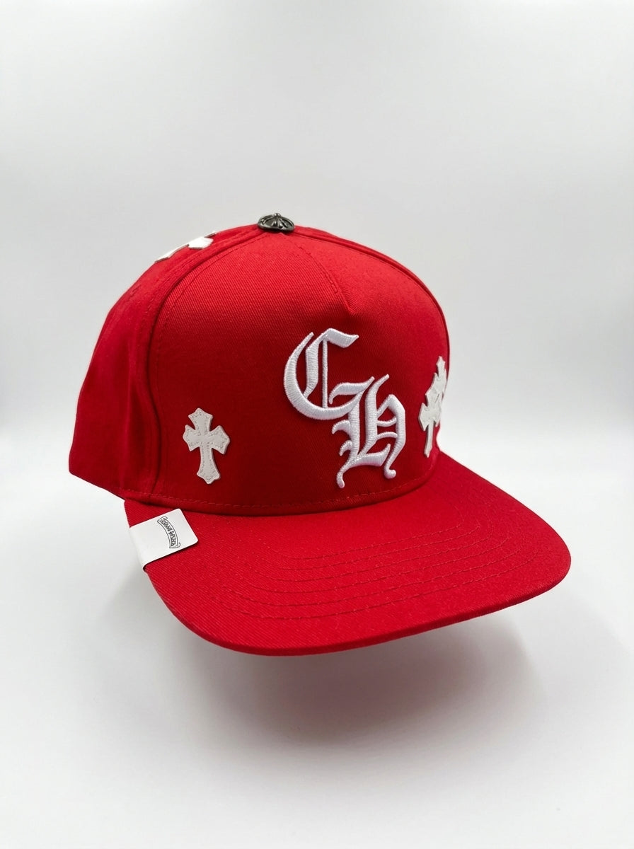 Chrome Hearts Red Cemetery Cross Trucker Hat