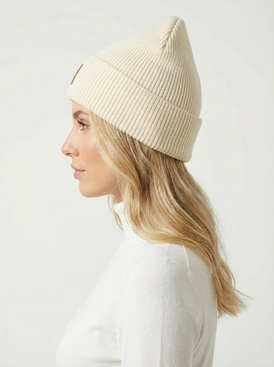 Carhartt WIP Essential Ribbed Knit Beanie with Brown Logo