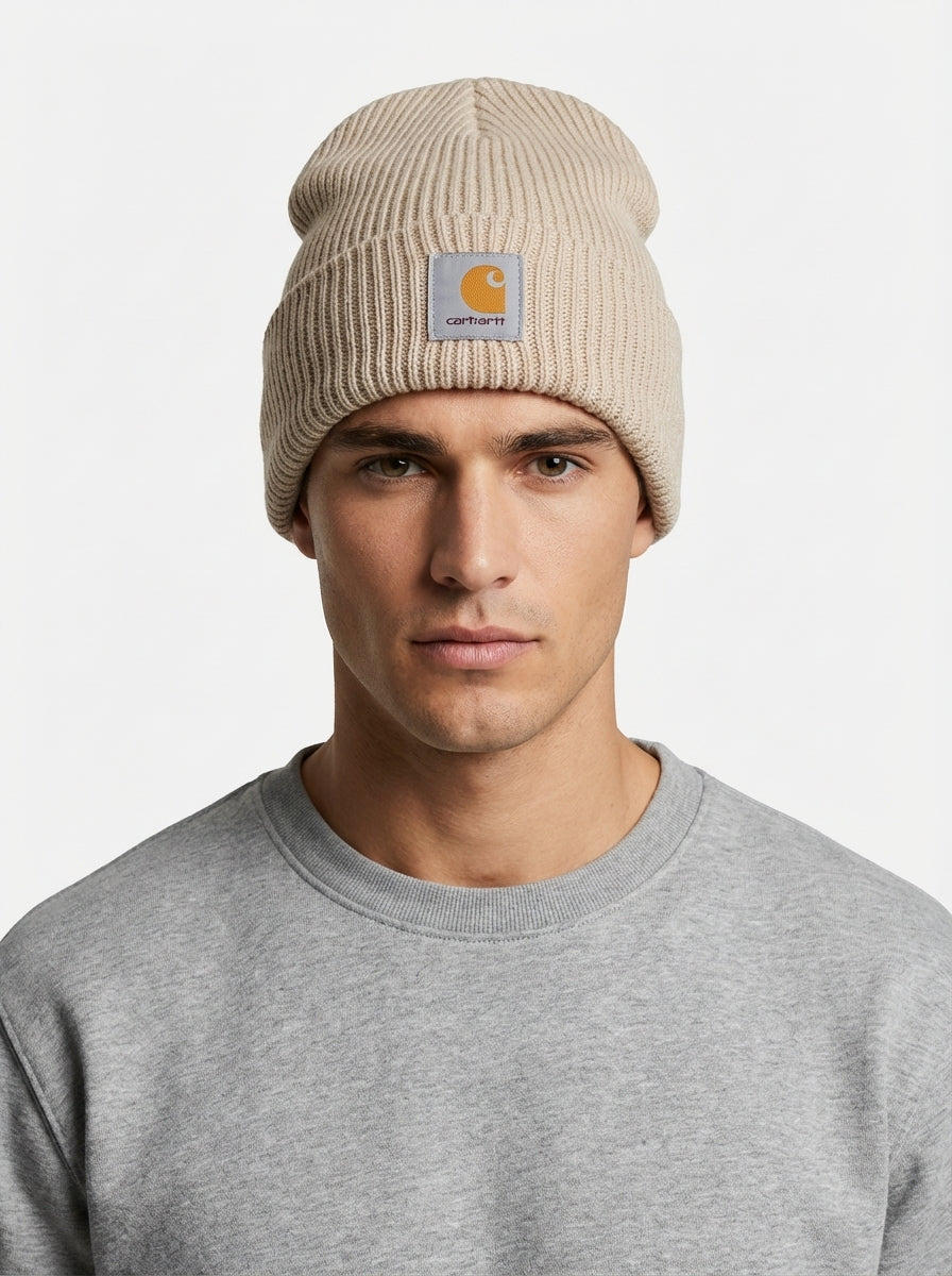 Carhartt Knit Beanie with Grey Logo Patch