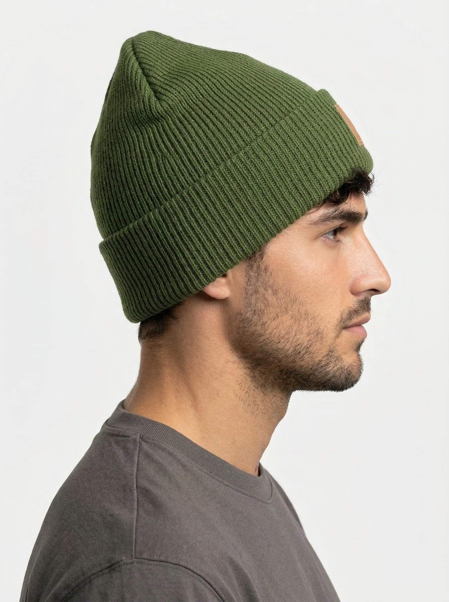 Carhartt WIP Essential Ribbed Knit Beanie with Brown Logo