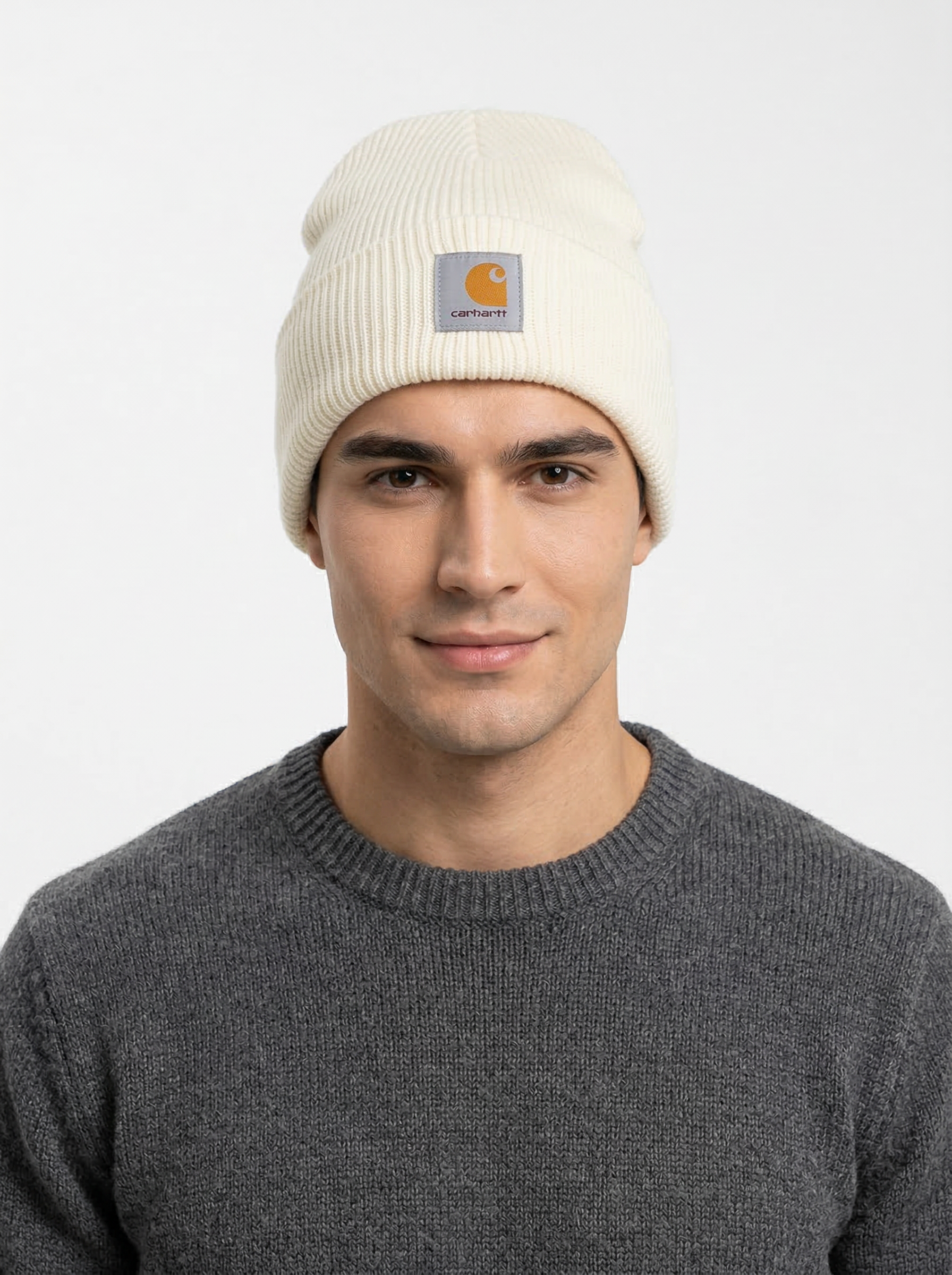 Carhartt Knit Beanie with Grey Logo Patch