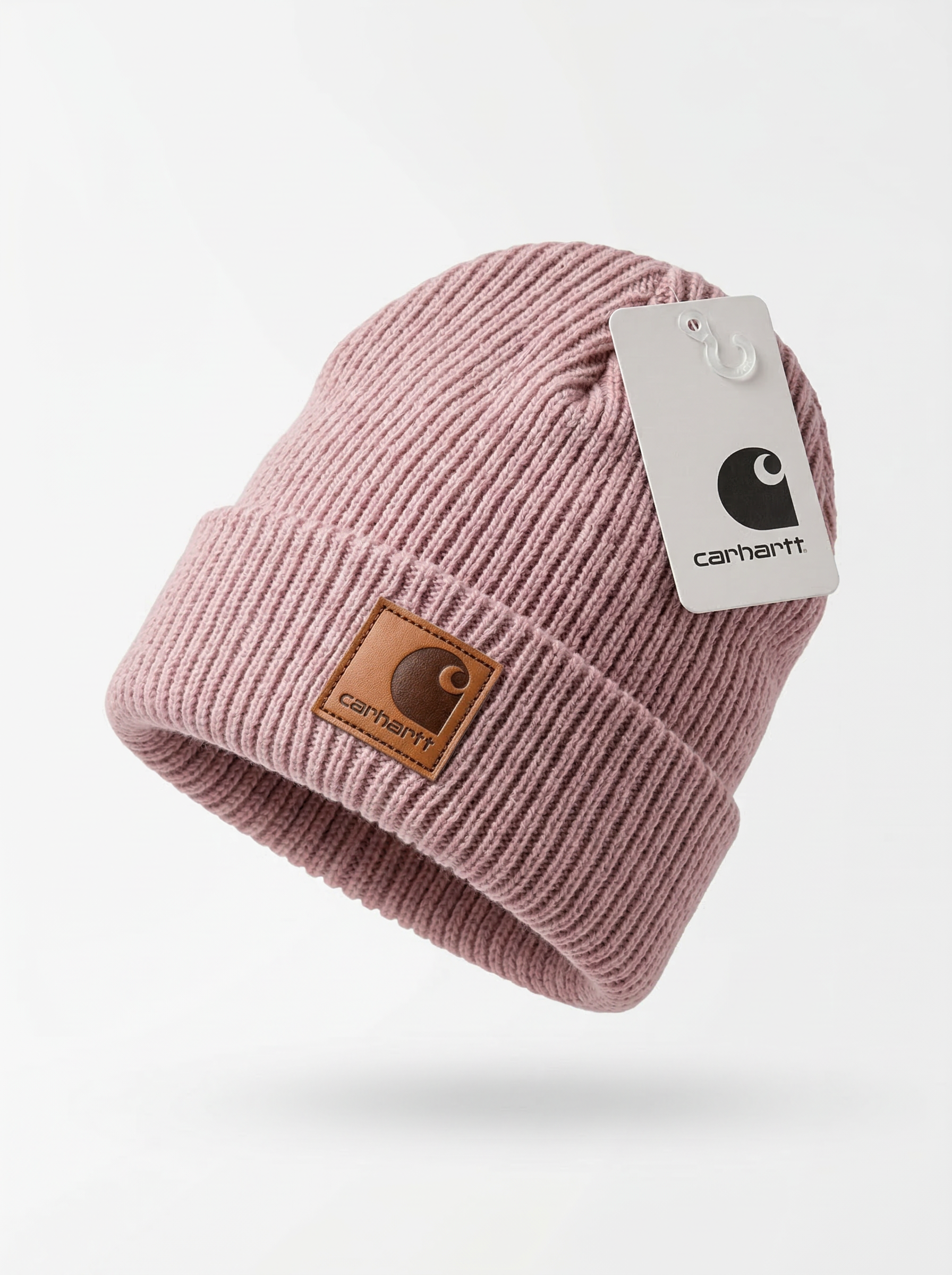 Carhartt WIP Essential Ribbed Knit Beanie with Brown Logo