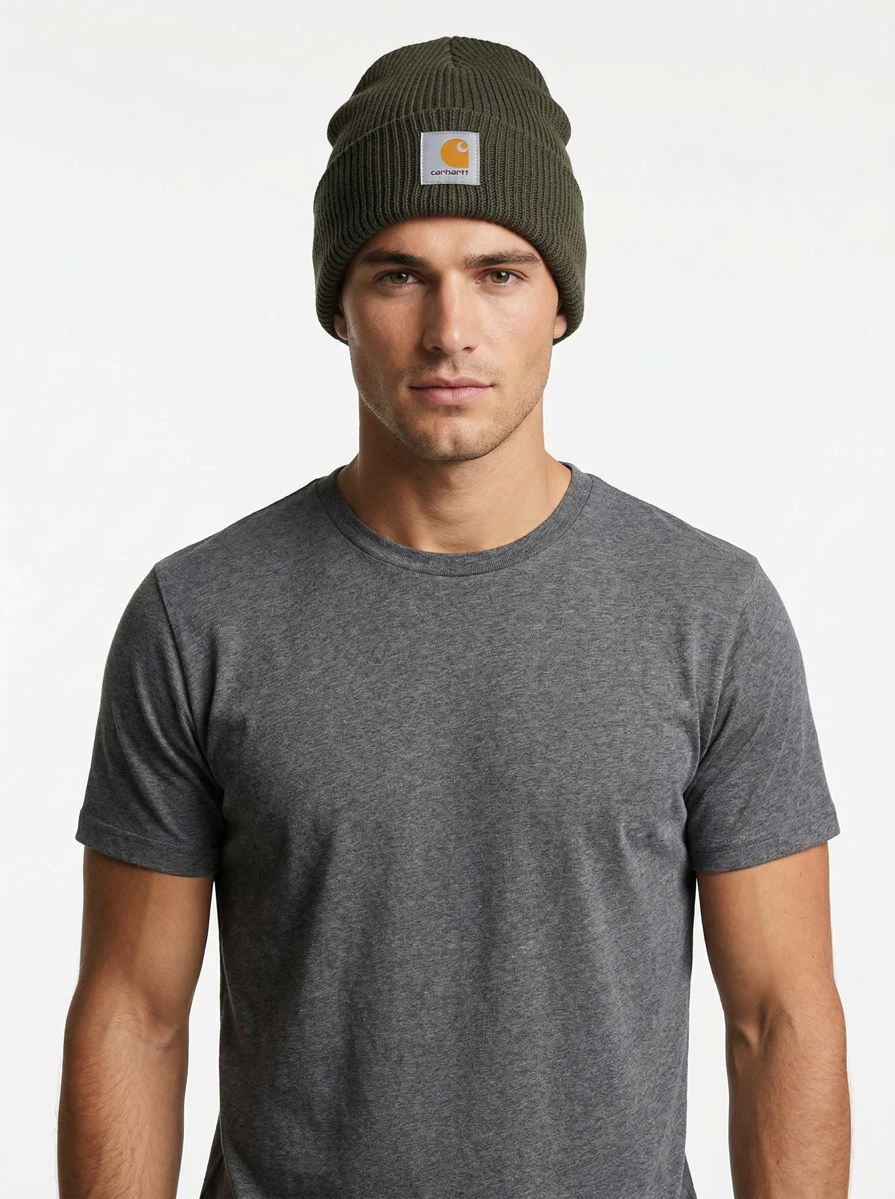 Carhartt Knit Beanie with Grey Logo Patch