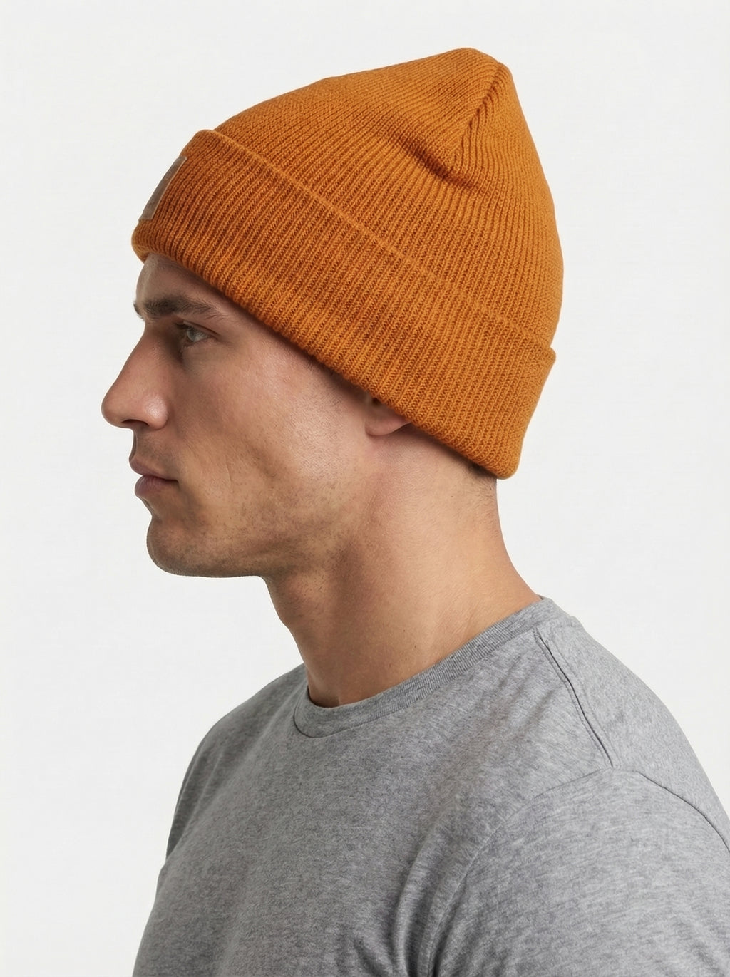 Carhartt WIP Essential Ribbed Knit Beanie with Brown Logo