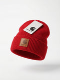 Carhartt WIP Essential Ribbed Knit Beanie with Brown Logo