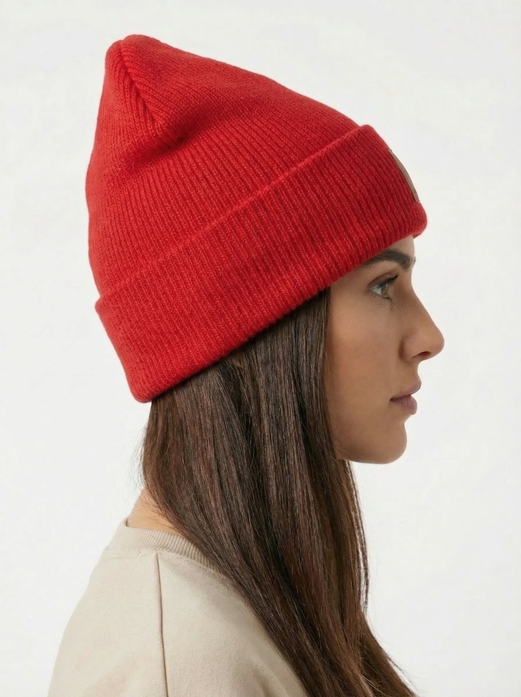 Carhartt WIP Essential Ribbed Knit Beanie with Brown Logo