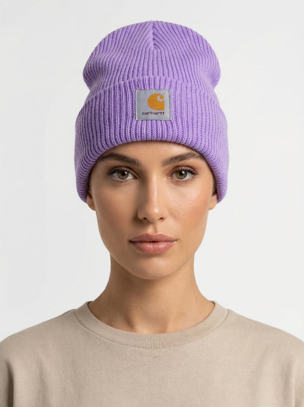 Carhartt Knit Beanie with Grey Logo Patch