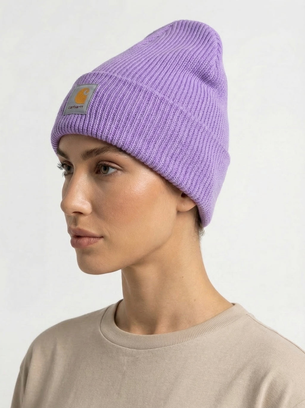 Carhartt Knit Beanie with Grey Logo Patch
