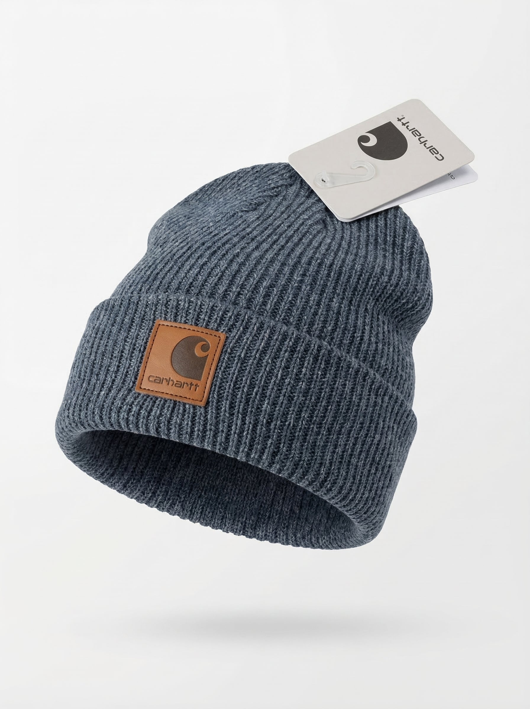 Carhartt WIP Essential Ribbed Knit Beanie with Brown Logo