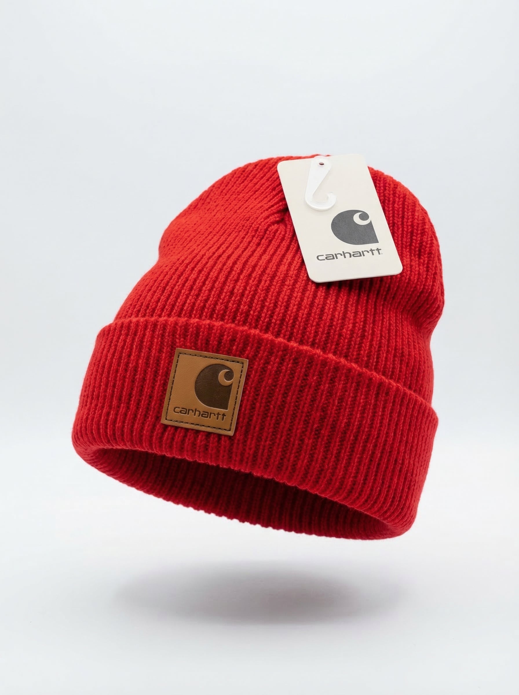 Carhartt WIP Essential Ribbed Knit Beanie with Brown Logo
