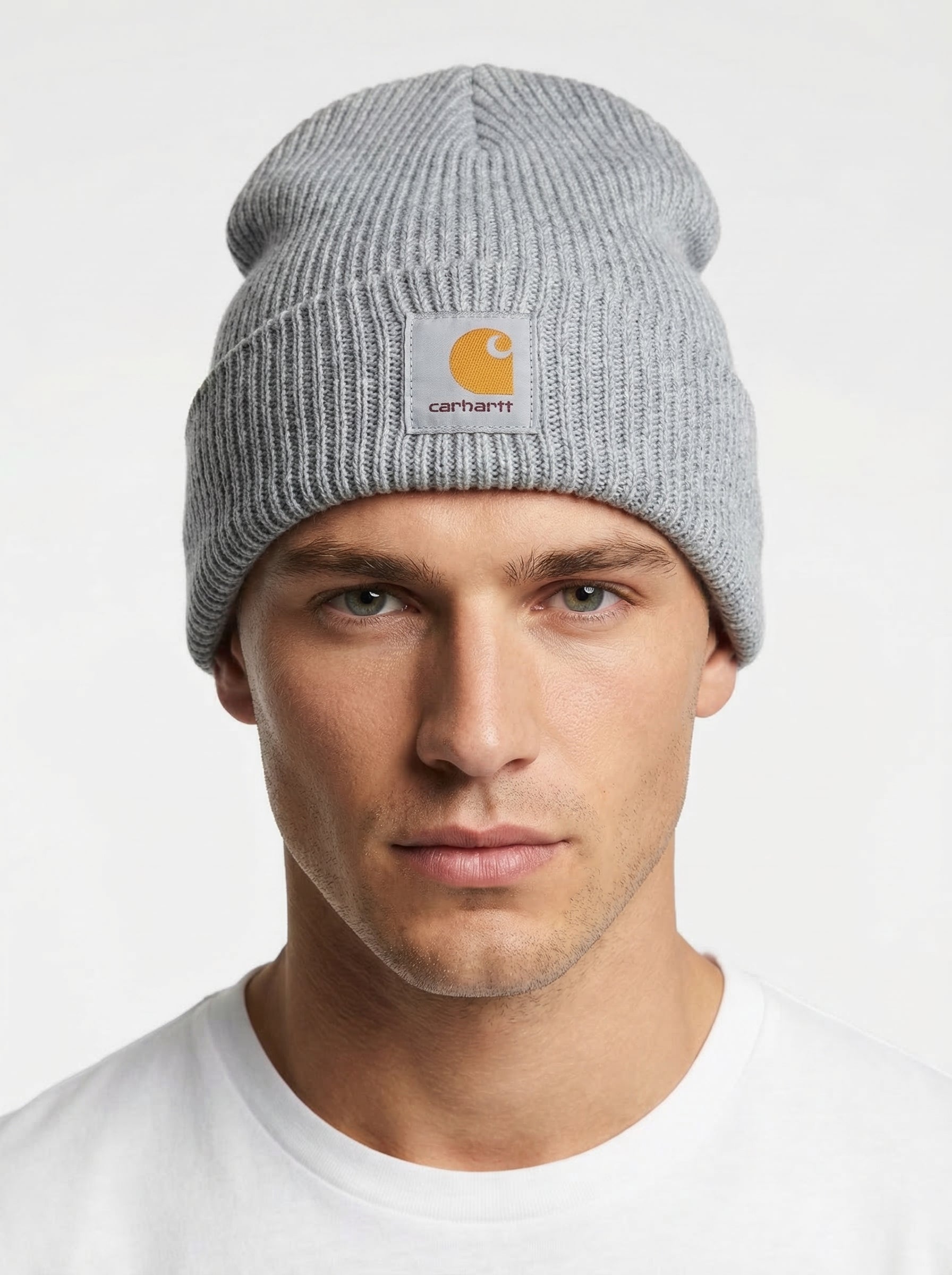 Carhartt Knit Beanie with Grey Logo Patch