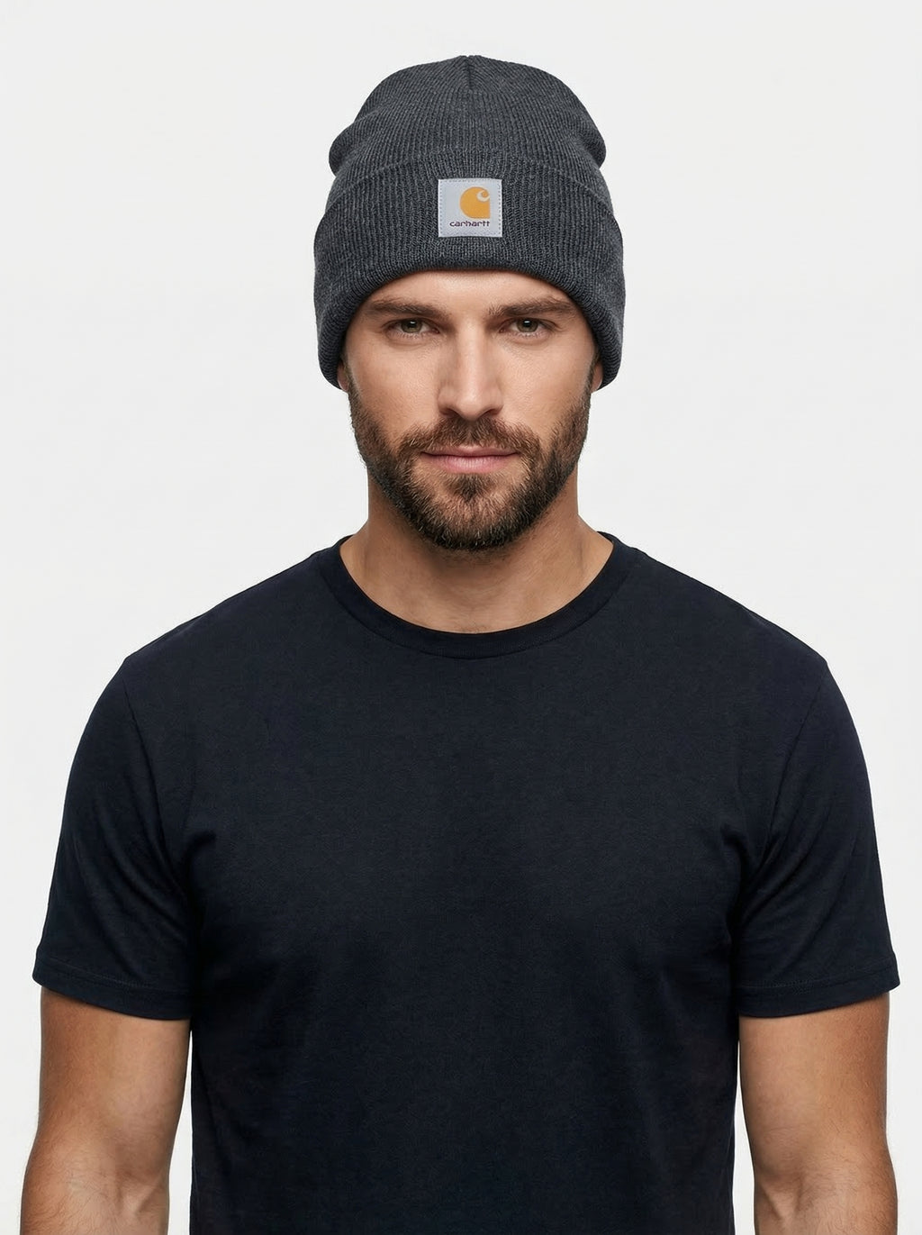 Carhartt Knit Beanie with Grey Logo Patch