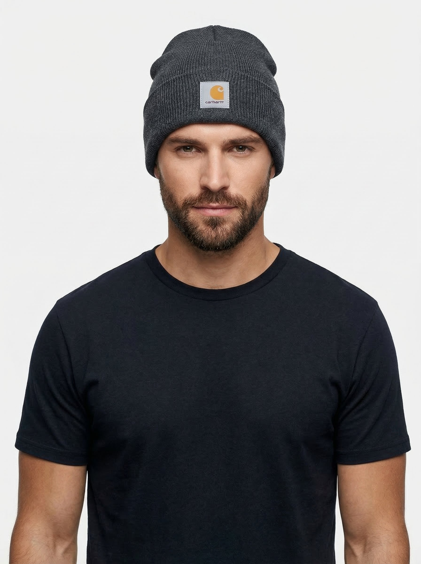 Carhartt Knit Beanie with Grey Logo Patch