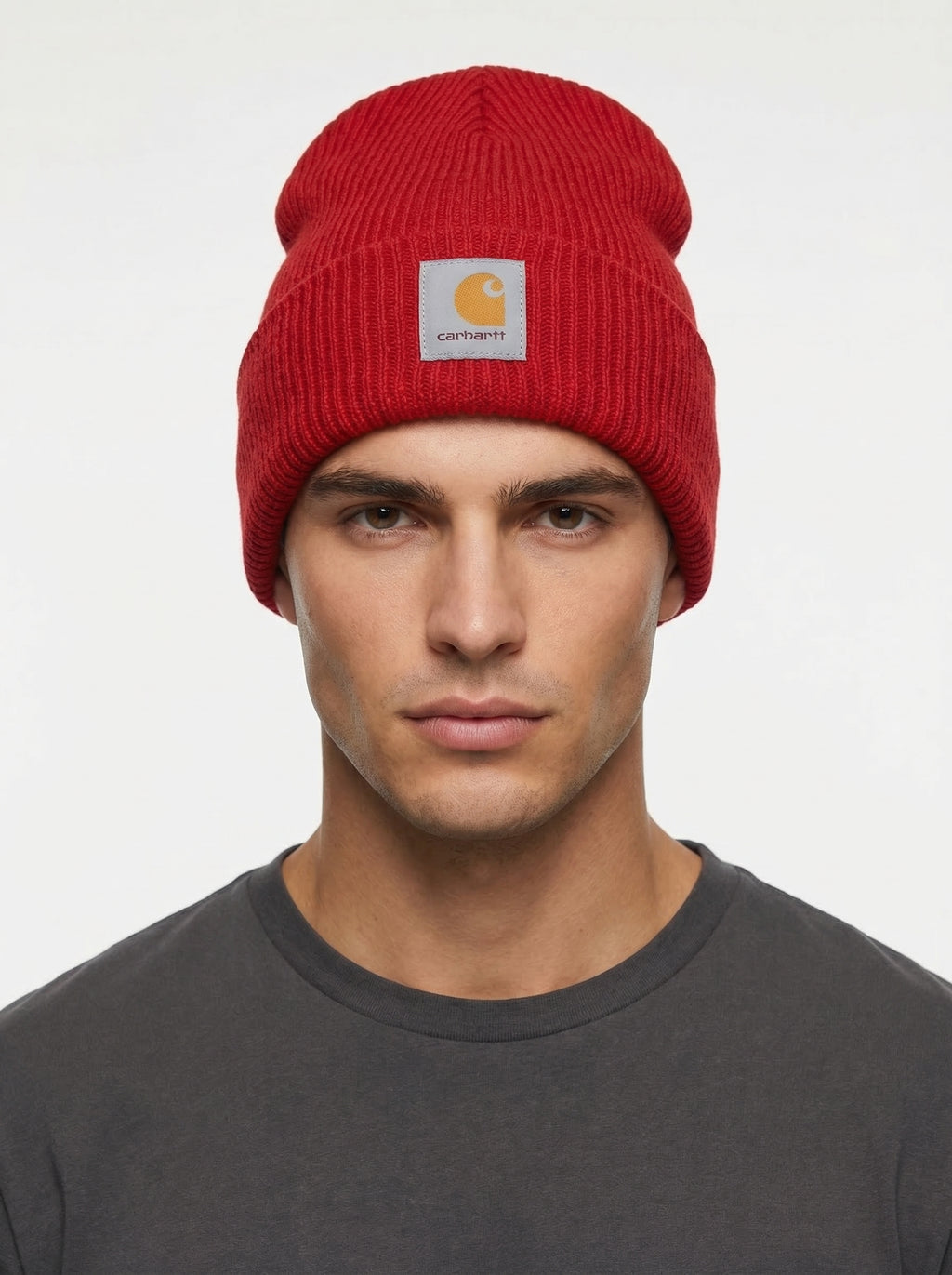 Carhartt Knit Beanie with Grey Logo Patch