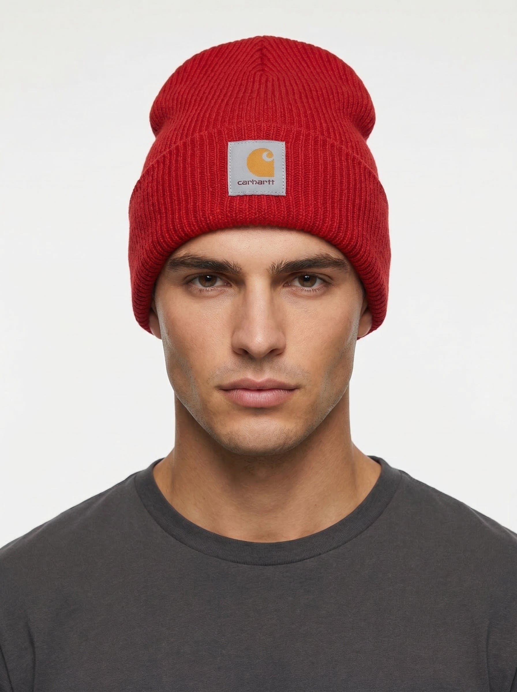 Carhartt Knit Beanie with Grey Logo Patch
