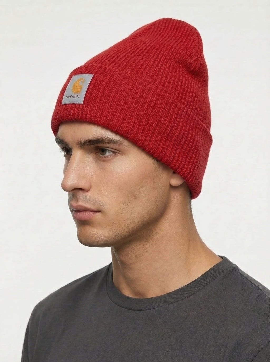 Carhartt Knit Beanie with Grey Logo Patch