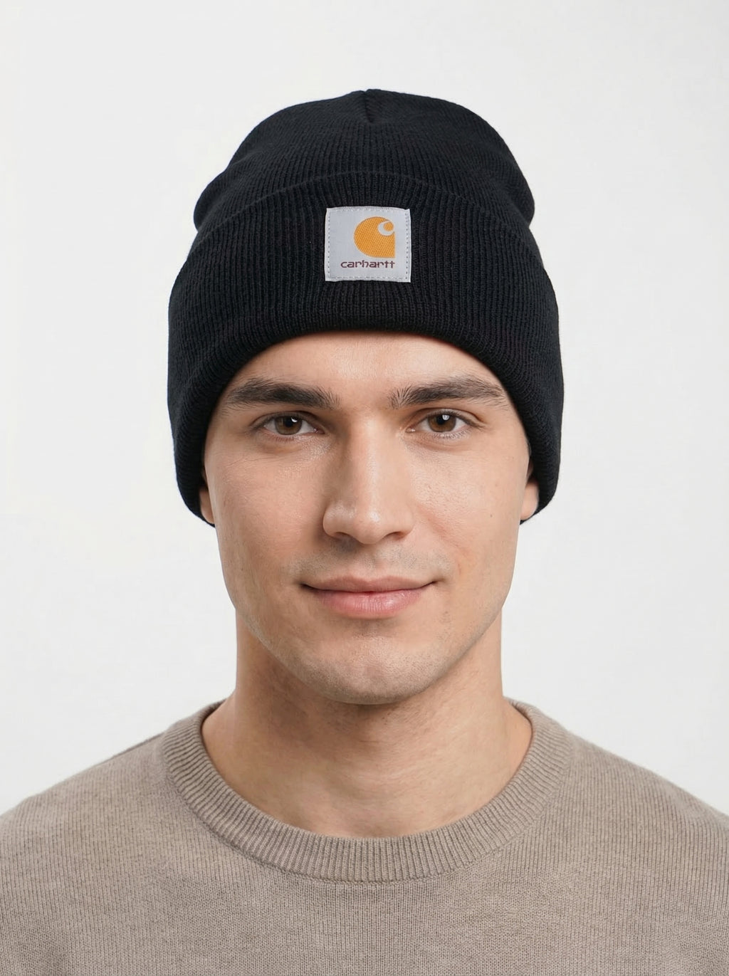 Carhartt Knit Beanie with Grey Logo Patch