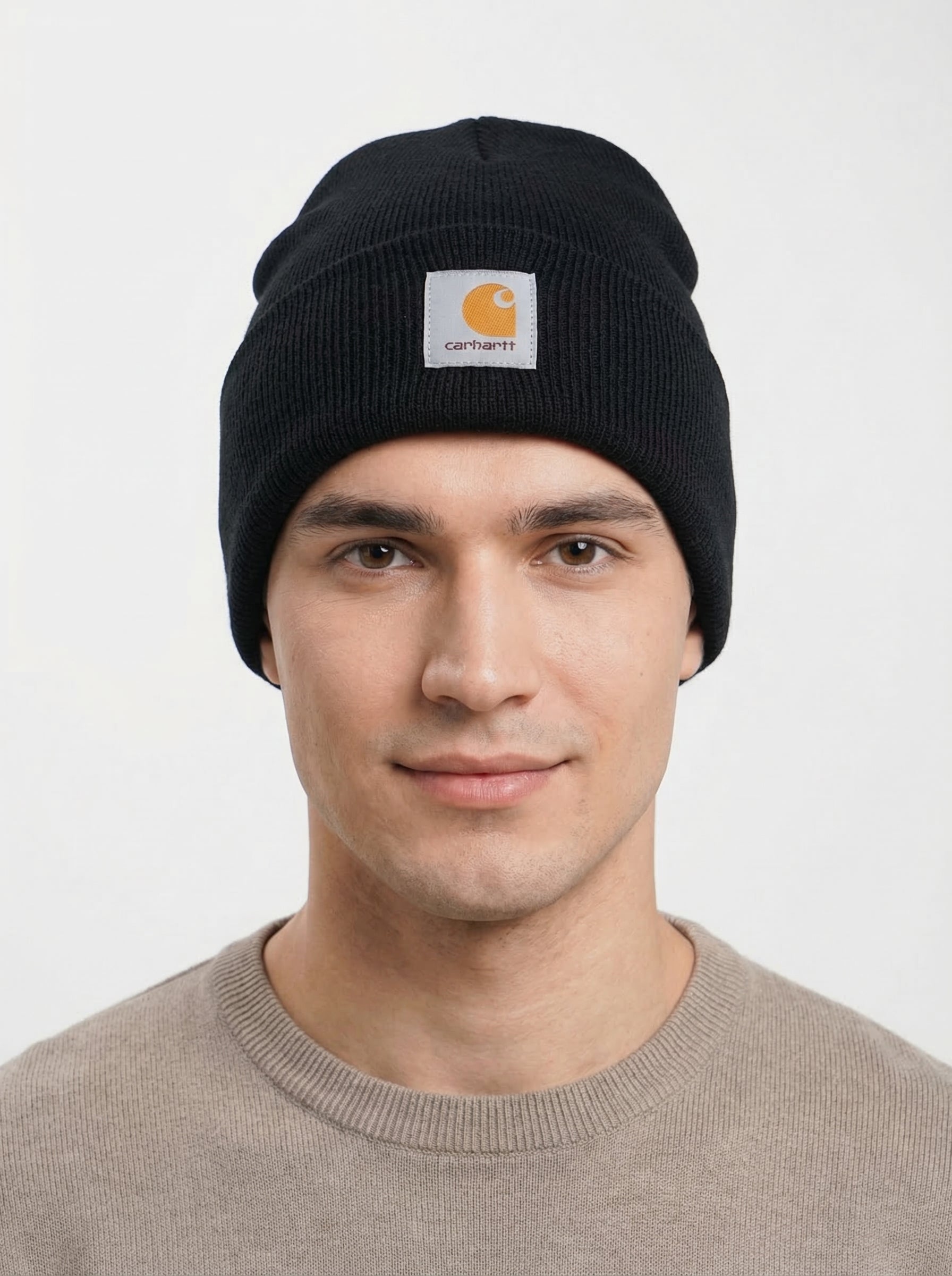 Carhartt Knit Beanie with Grey Logo Patch