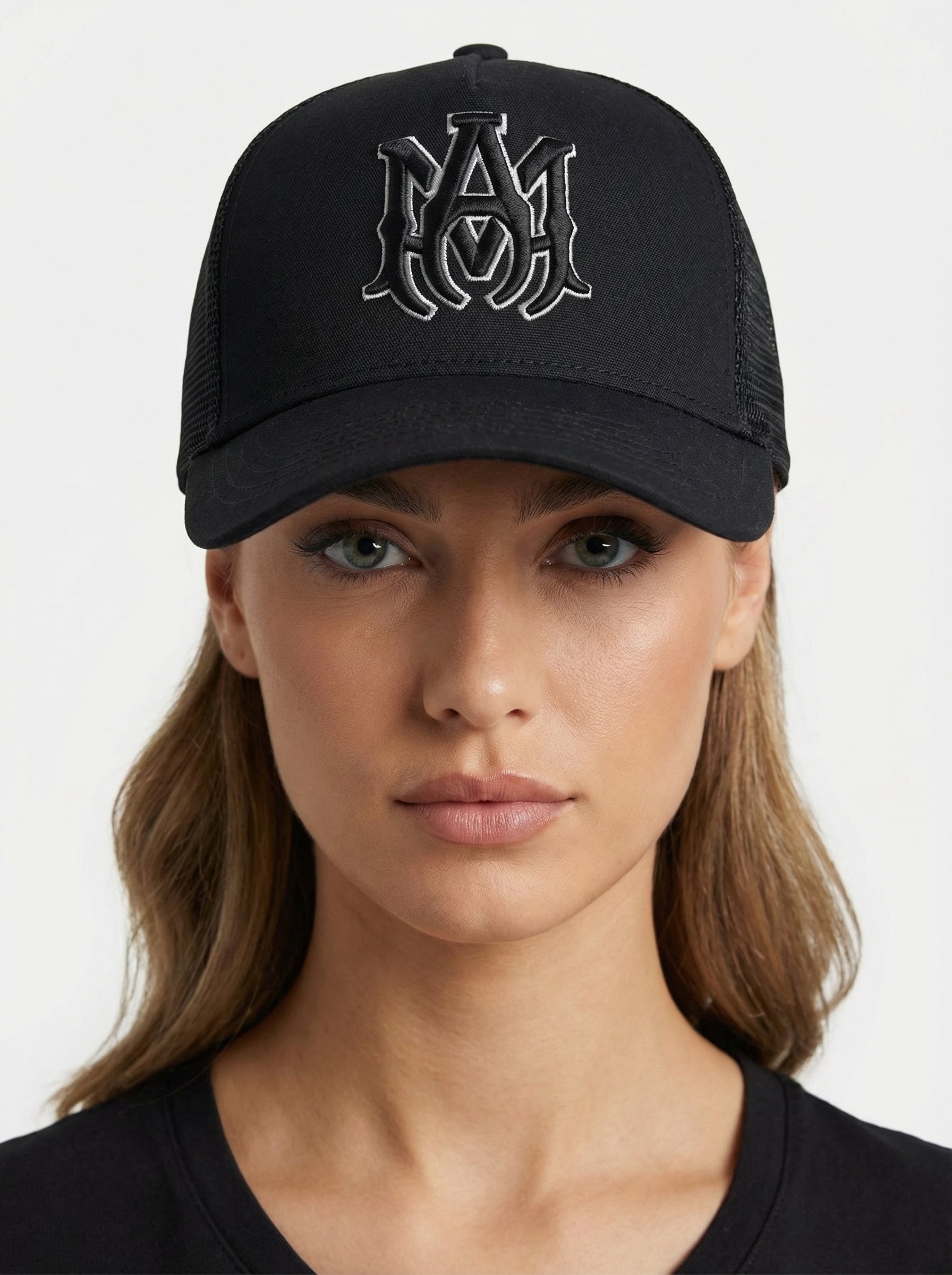 AMIRI MA Core Logo Trucker Hat Black