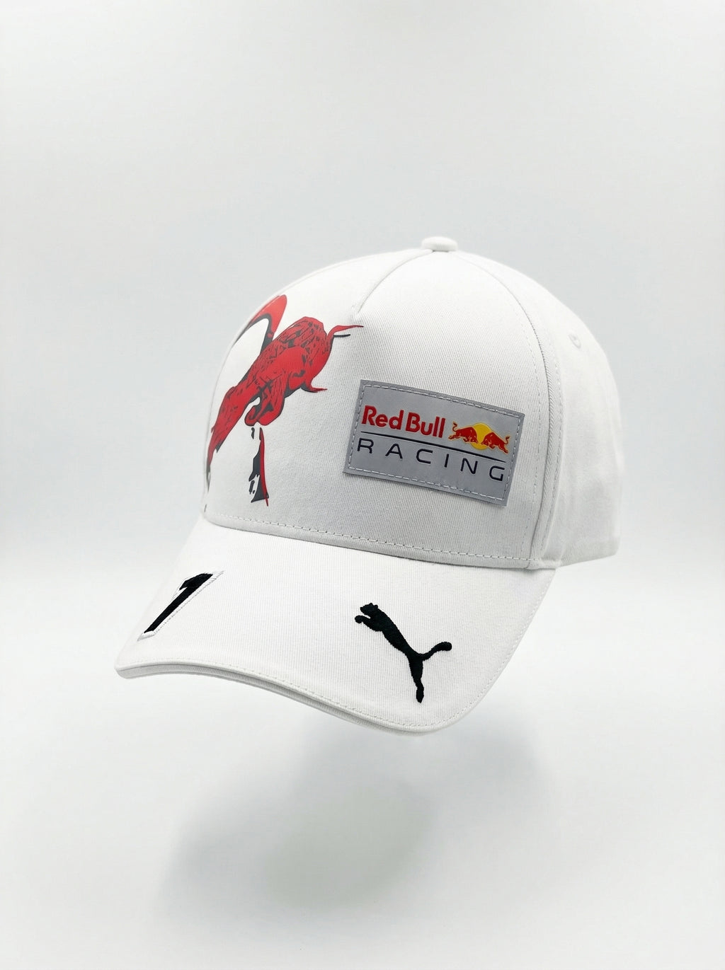 Red Bull Racing x PUMA F1 Team Cap White with Red Bull Graphic & Driver Number 1