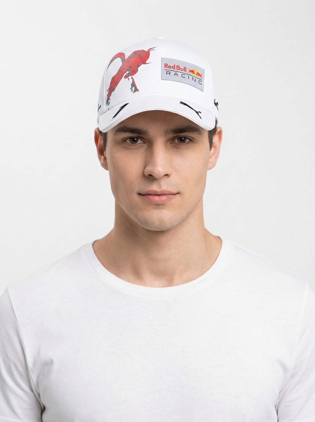 Red Bull Racing x PUMA F1 Team Cap White with Red Bull Graphic & Driver Number 1