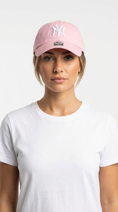 47 Brand NY Yankees 47 Clean Up Adjustable Cap - Light Pink