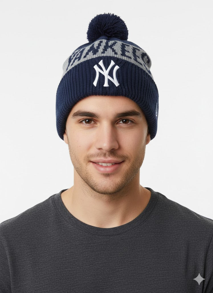 New Era MLB Pom Pom Knit Cuff Winter Beanie